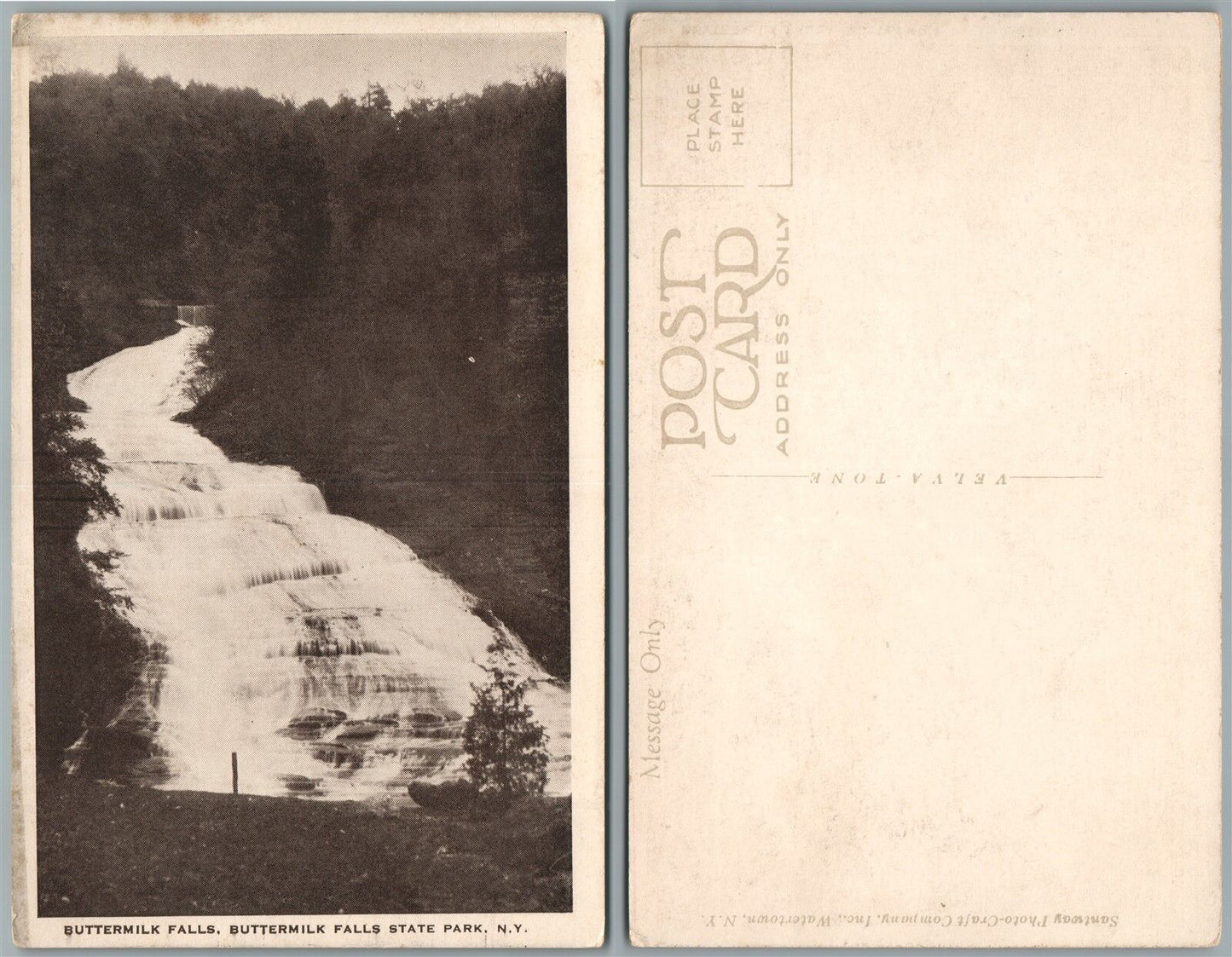 BUTTERMILK FALLS STATE PARK N.Y. ANTIQUE POSTCARD