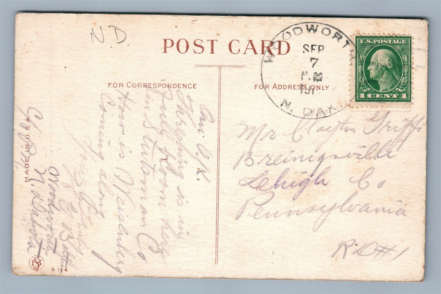WOODWORTH ND ANTIQUE POSTCARD