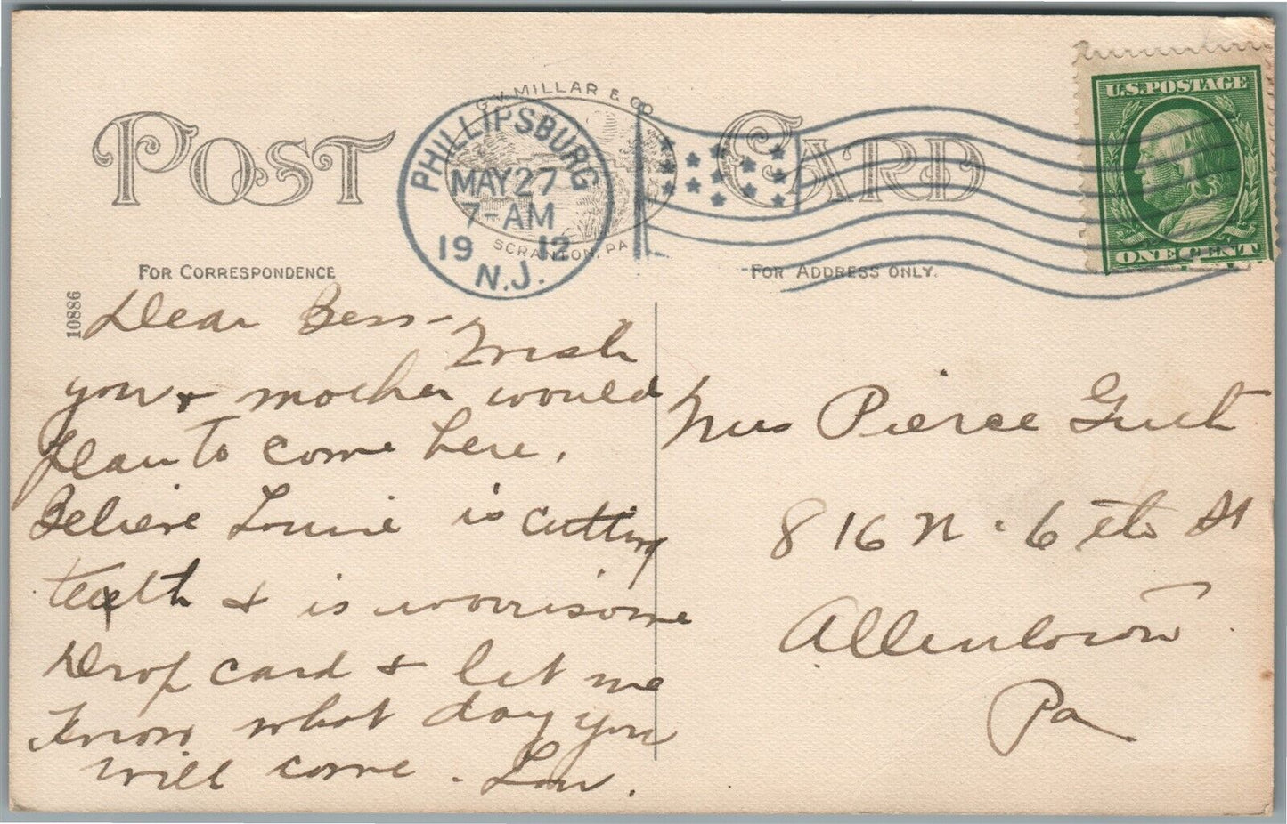 EASTON PA CHAIN DAM LEHIGH RIVER ANTIQUE POSTCARD