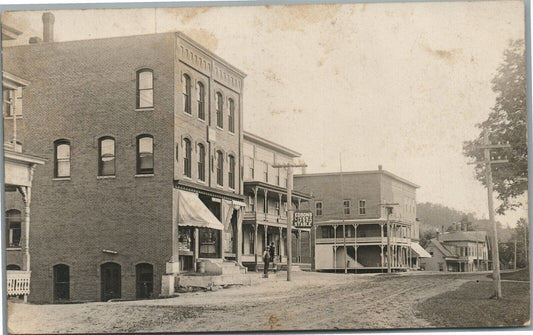 WILLIAMSTOWN VT STREET SCENE ANTIQUE REAL PHOTO POSTCARD RPPC