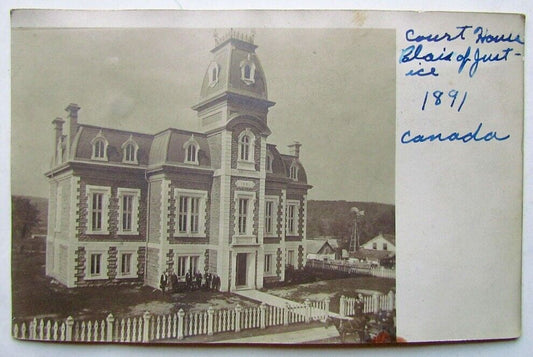 RPPC ANTIQUE UNDIVIDED REAL PHOTO POSTCARD COURT HOUSE PALACE OF JUSTICE CANADA