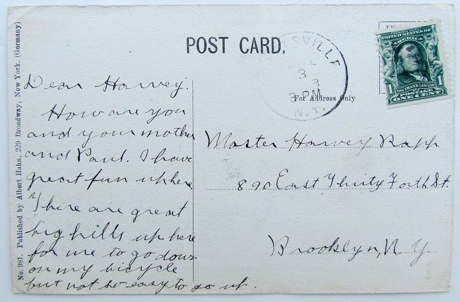 VINTAGE POSTCARD DEVASEGO INN S.D. MASE PROP., PRATTSVILLE N.Y.