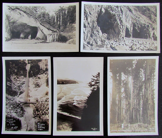OREGON SCENERY LOT OF 5 VINTAGE REAL PHOTO POSTCARDS RPPC