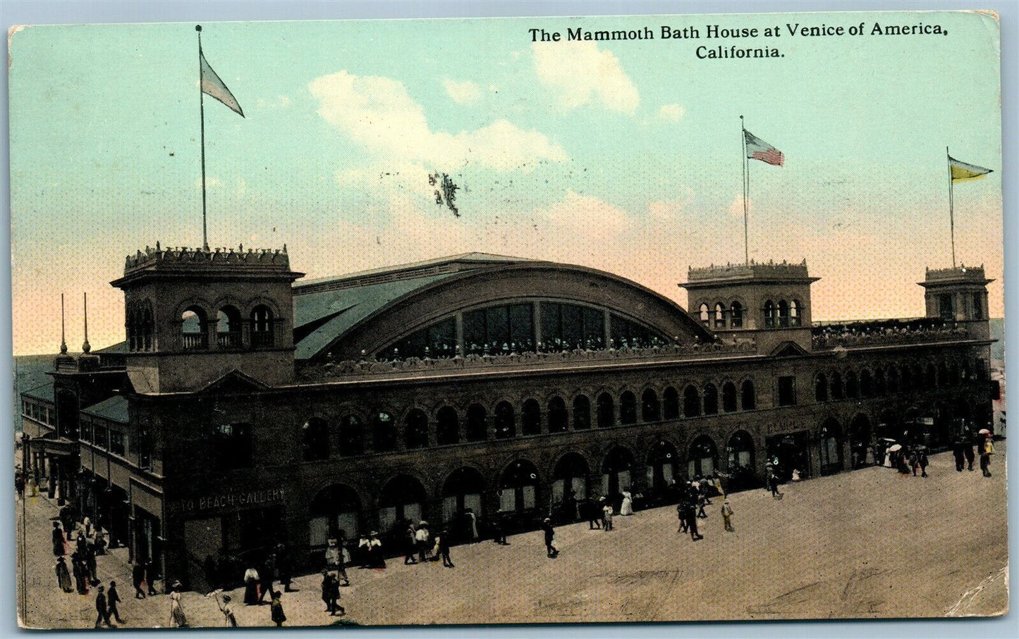 VENICE OF AMERICA CA MAMMOTH BATH HOUSE ANTIQUE POSTCARD