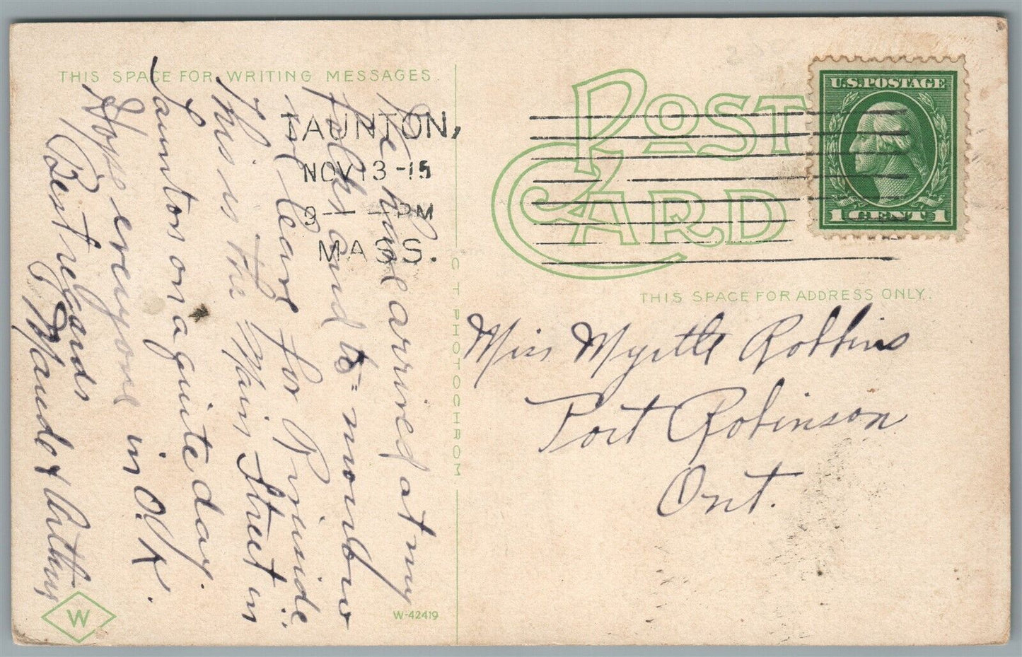 TAUNTON MA CITY SQUARE ANTIQUE POSTCARD