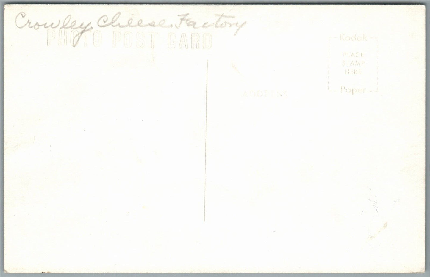 HEALDVILLE VT CROWLEY CHEESE FACTORY INTERIOR ANTIQUE REAL PHOTO POSTCARD RPPC