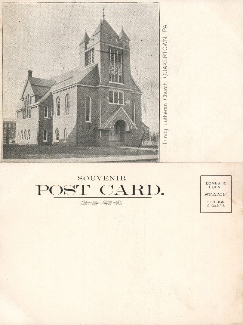 QUAKERTOWN BUCKS CO PA TRINITY LUTHERAN CHURCH UNDIVIDED ANTIQUE POSTCARD