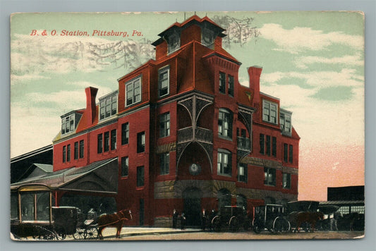PITTSBURG PA RAILROAD STATION RAILWAY DEPOT ANTIQUE POSTCARD