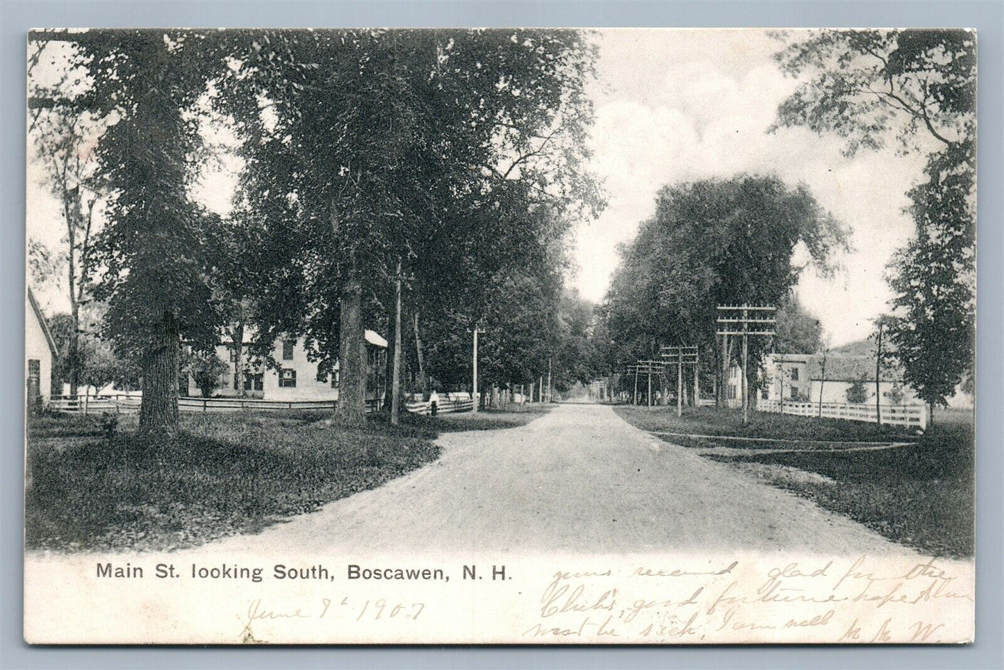 BOSCAWEN NH MAIN STREET ANTIQUE POSTCARD