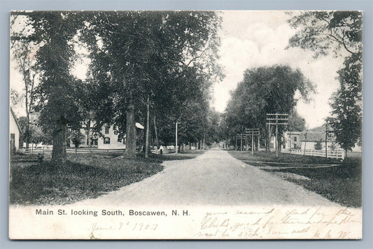 BOSCAWEN NH MAIN STREET ANTIQUE POSTCARD