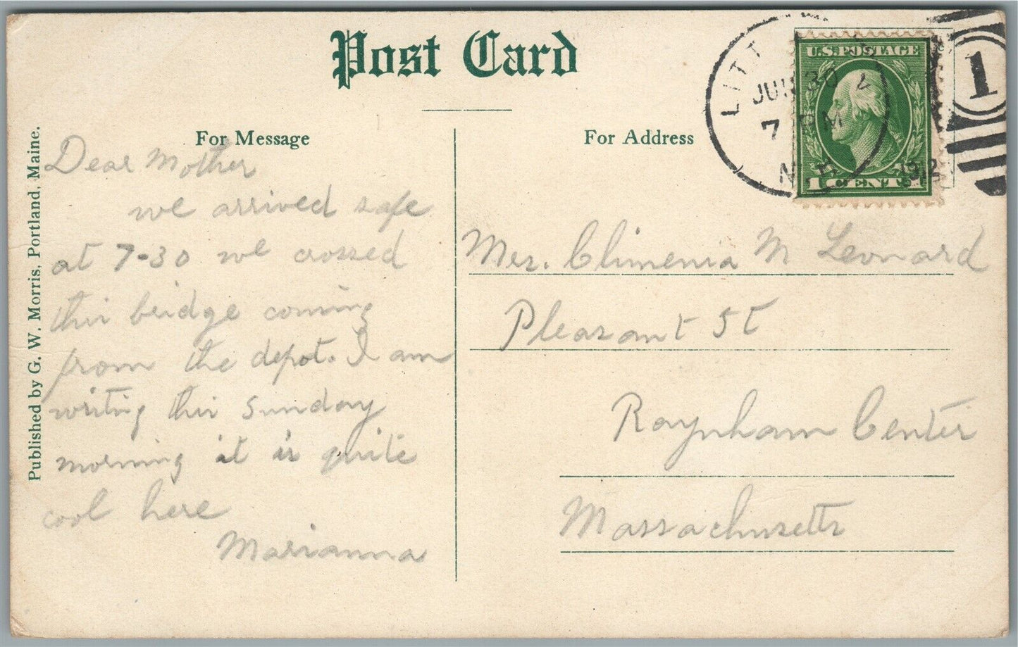 LITTLETON NH BRIDGE & RAILROAD STATION RAILWAY DEPOT ANTIQUE POSTCARD