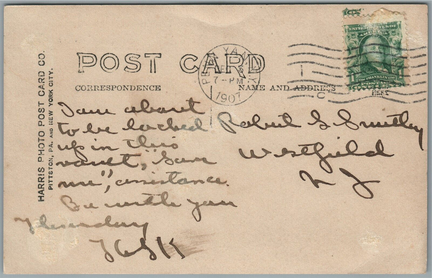 EMPIRE STATE WINE CO CHAMPAGNE VAULT ANTIQUE REAL PHOTO POSTCARD RPPC