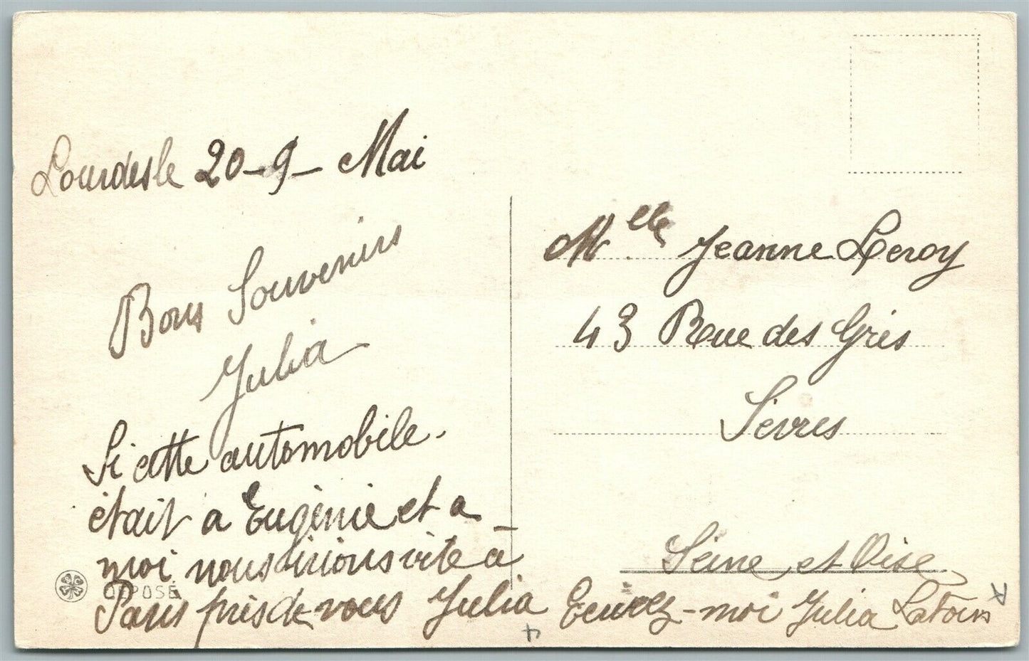 MULTIPLE BABIES DRIVING AUTOMOBILE ANTIQUE POSTCARD