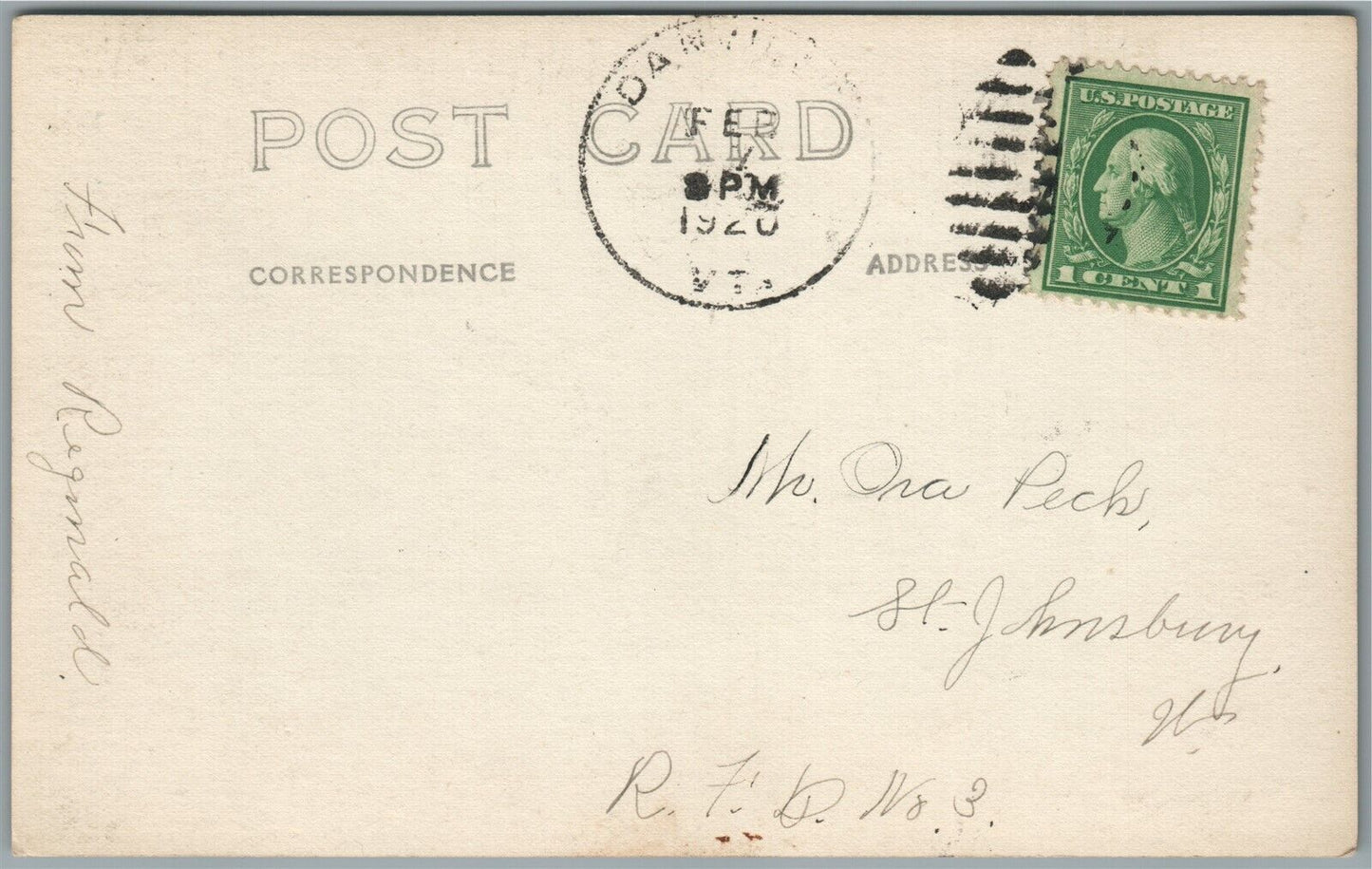 DANVILLE VT STREET SCENE ANTIQUE REAL PHOTO POSTCARD RPPC