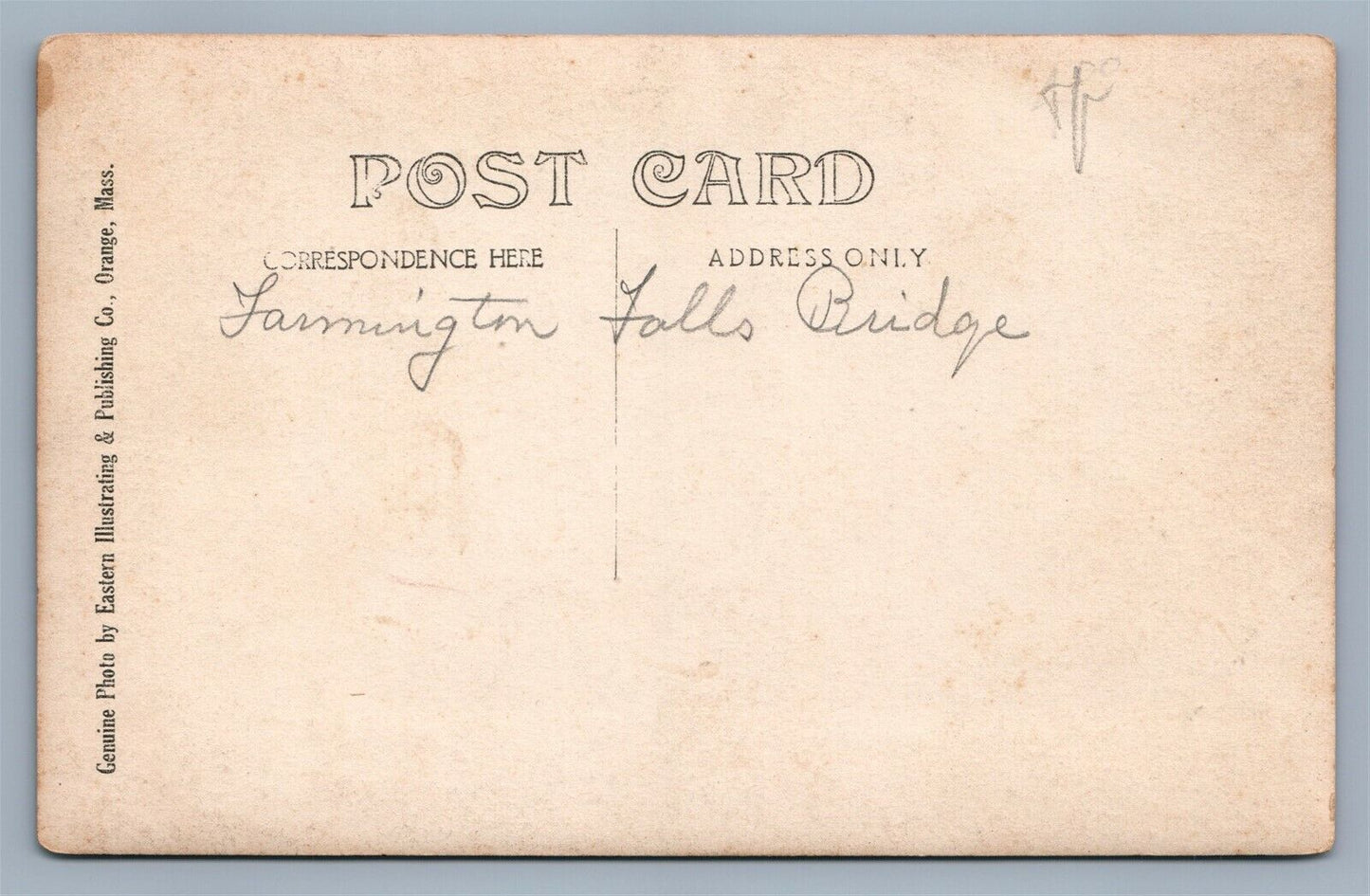 FARMINGTON FALLS ME COVERED BRIDGE ANTIQUE REAL PHOTO POSTCARD RPPC