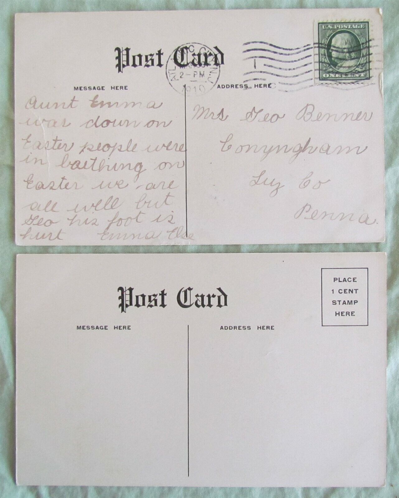 ATLANTIC CITY NJ HEINZ HOTEL INTERIOR LOT OF 2 ANTIQUE POSTCARDS