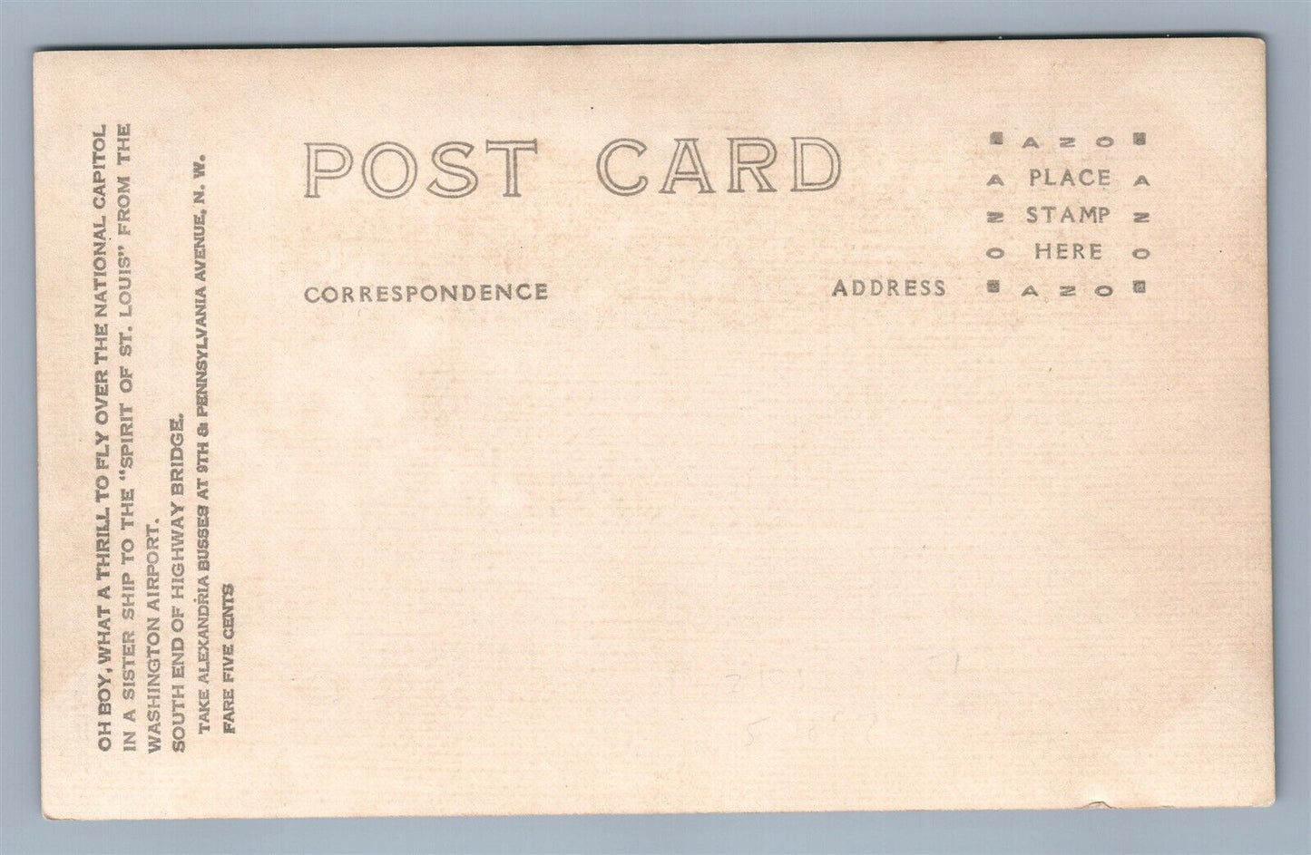 SISTER SHIP SPIRIT OF LOUIS OVER WASHINGTON VINTAGE REAL PHOTO POSTCARD RPPC