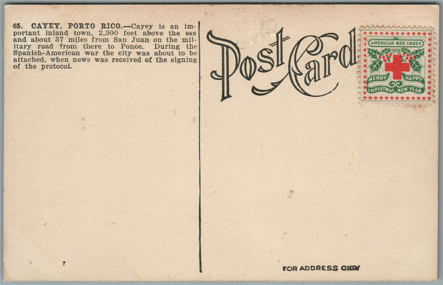 CAYEY PR PUERTO RICO ANTIQUE POSTCARD PORTO RICO