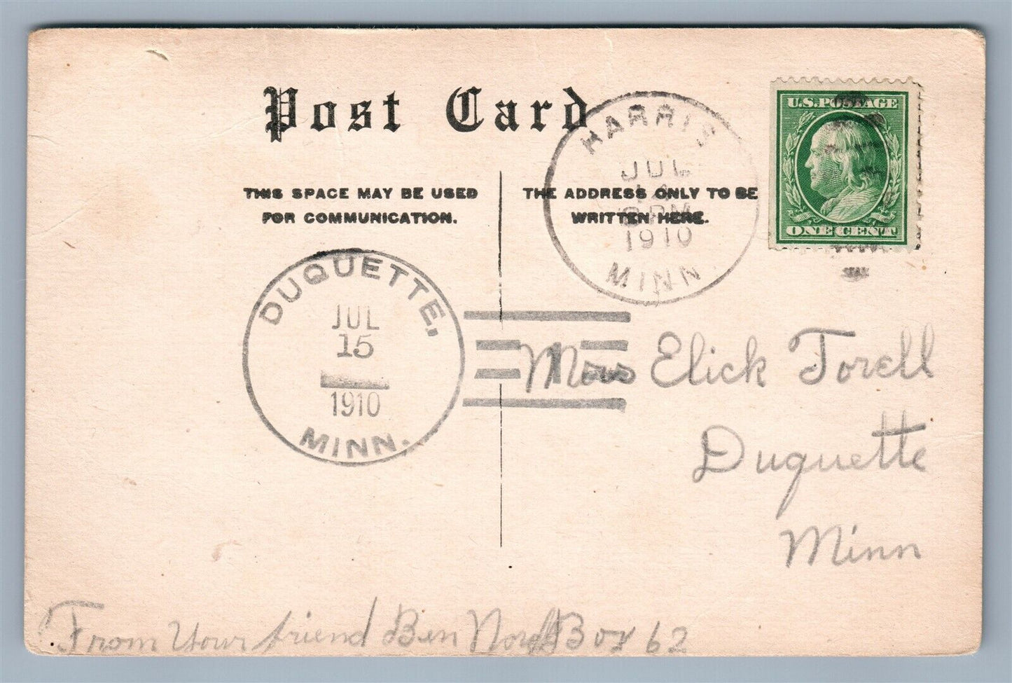 CAMBRIDGE MN HIGH SCHOOL 1910 ANTIQUE POSTCARD