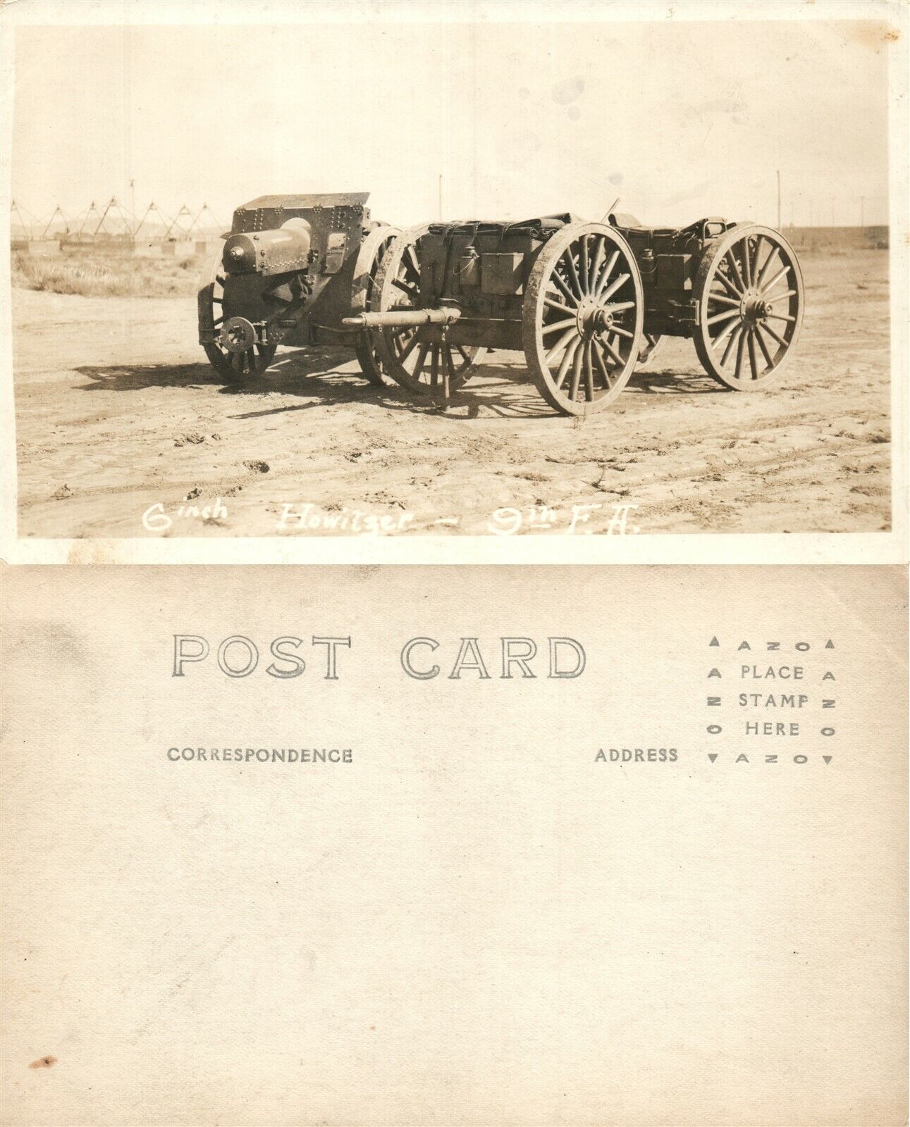 6" HOWITZER CANNONS WWI REAL PHOTO POSTCARD ANTIQUE RPPC