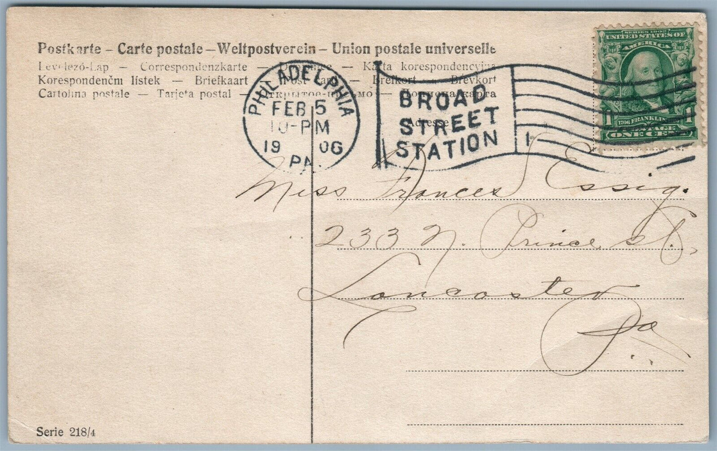 PHOTOMONTAGE LADY IN POCKET WATCH 1906 ANTIQUE REAL PHOTO POSTCARD RPPC