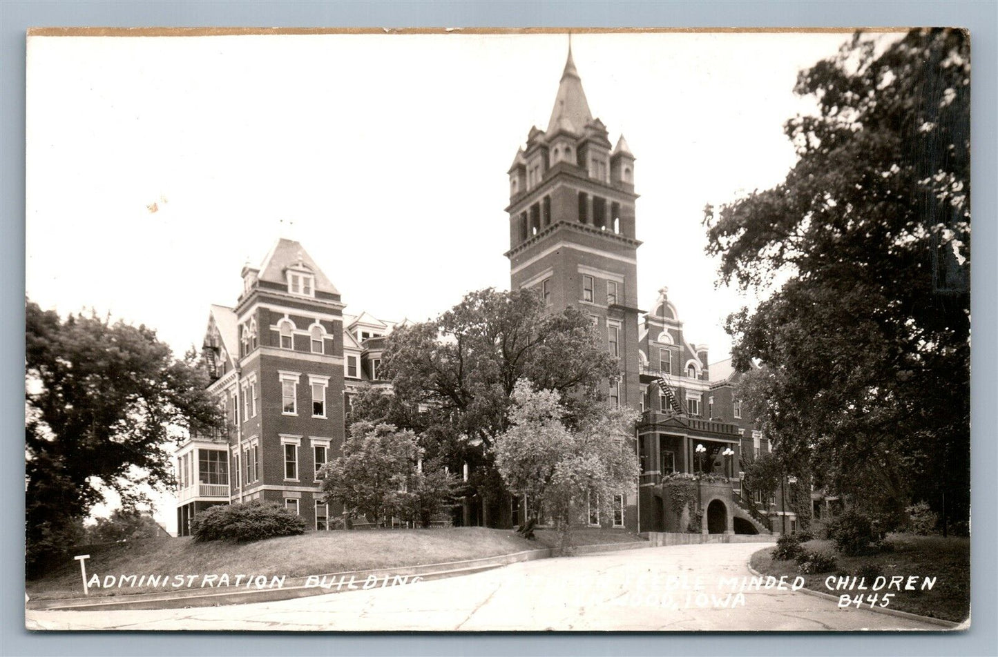 GLENWOOD IA INSTITUTION FEEBLE MINDED CHILDREN VINTAGE REAL PHOTO POSTCARD RPPC