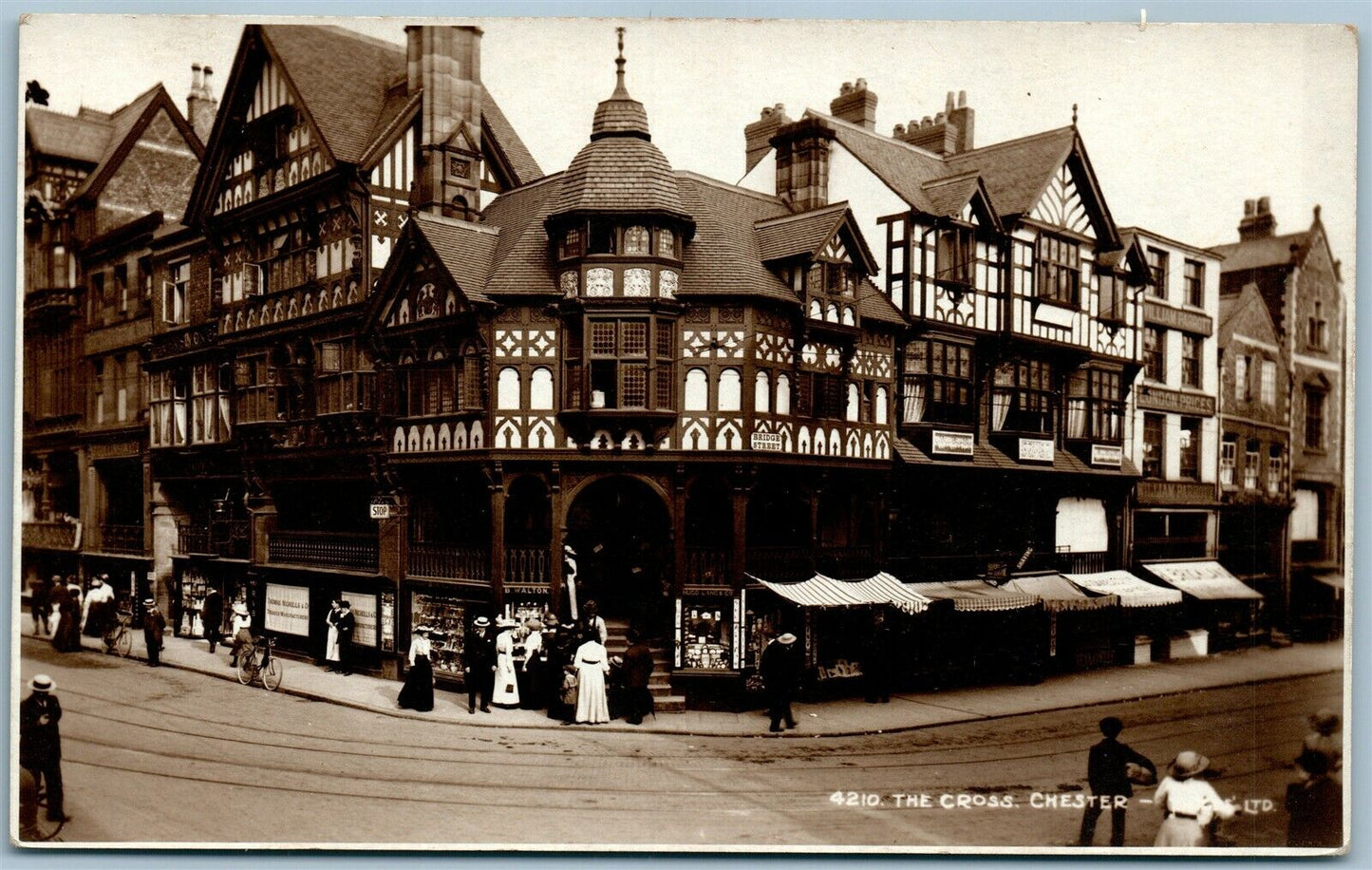CHESTER ENGLAND THE CROSS ANTIQUE REAL PHOTO POSTCARD RPPC