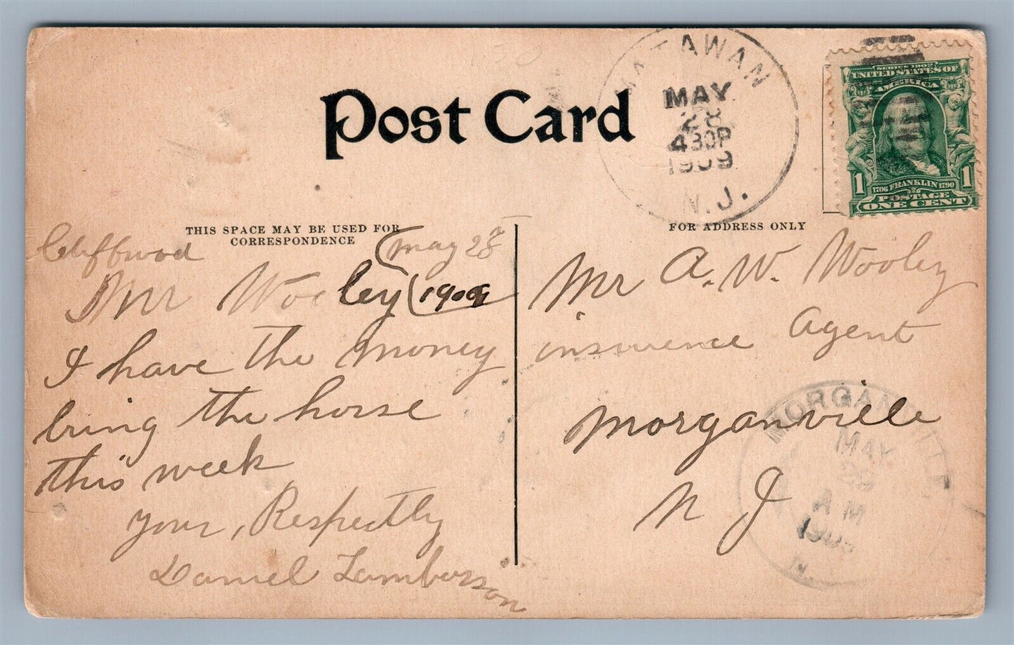 SOUTH AMBOY NJ ME CHURCH ANTIQUE POSTCARD