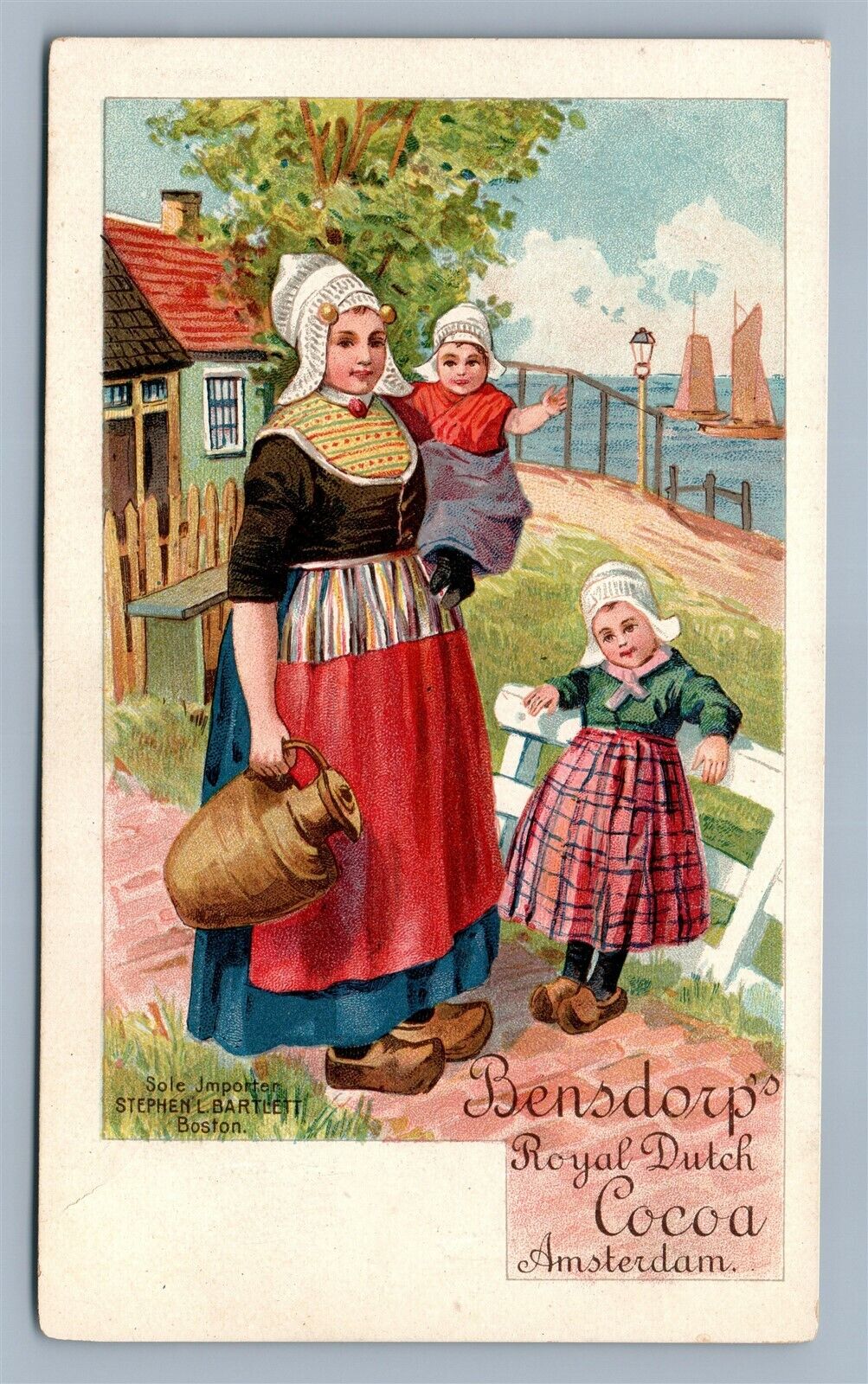 BENDSDORP COCOA BARTLETT BOSTON ADVERTISING ANTIQUE POSTCARD PRIVATE MAILING