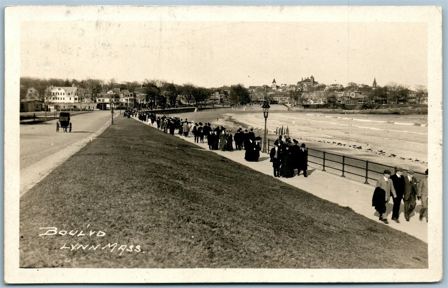 LYNN MA BOULEVARD ANTIQUE REAL PHOTO POSTCARD RPPC