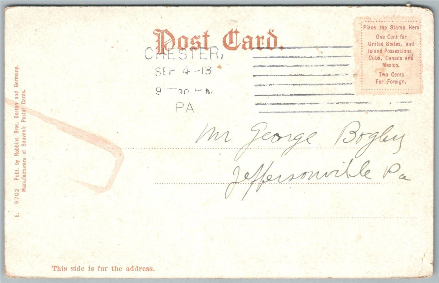 CHESTER PA MARKET STREET UNDIVIDED ANTIQUE POSTCARD