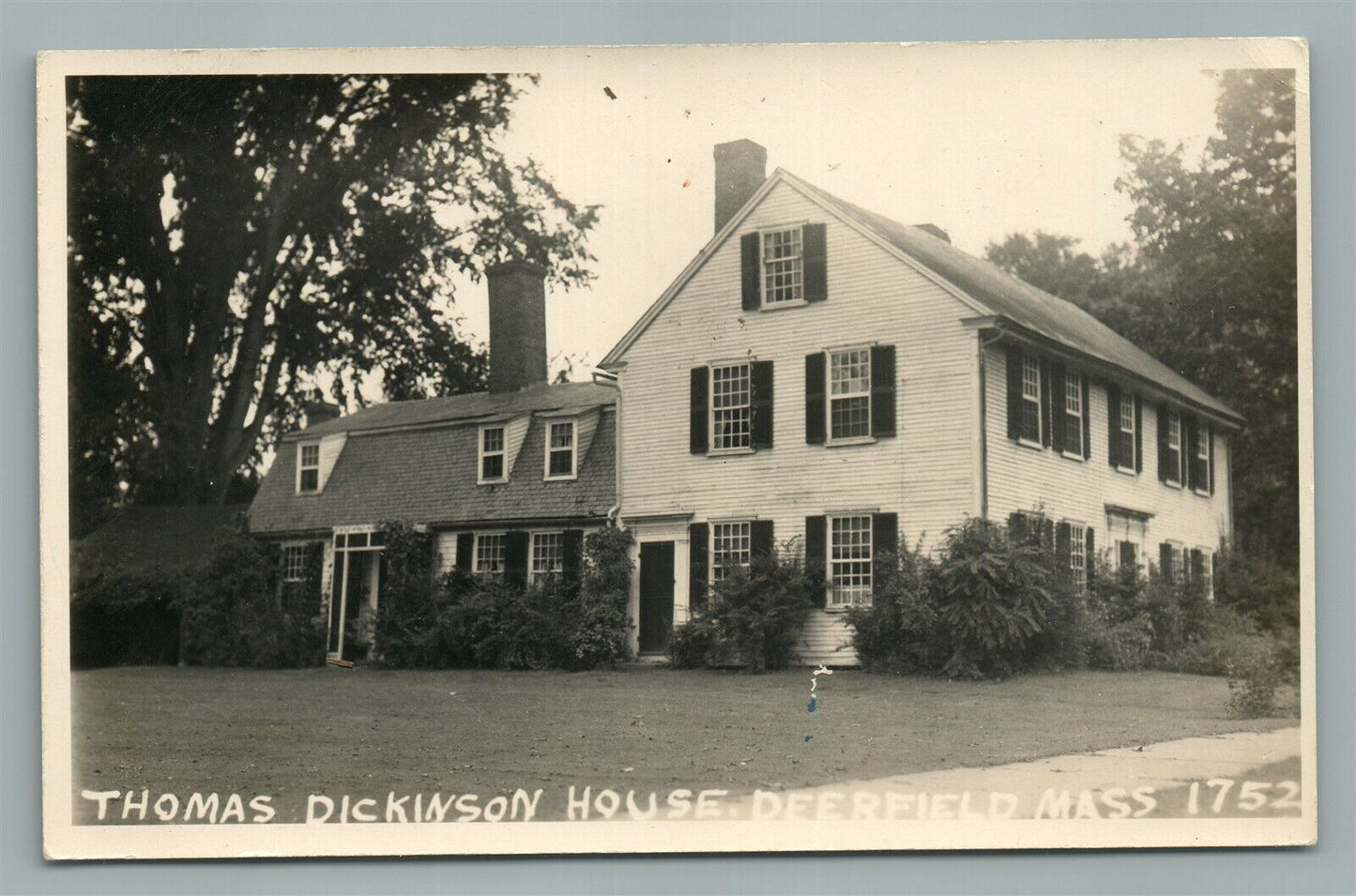 DEERFIELD MA THOMAS DICKINSON HOUSE ANTIQUE REAL PHOTO POSTCARD RPPC