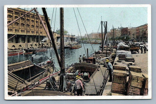 BERLIN GERMANY BERLINER HAFENLEBEN AM LEHRTER BAHNHOF ANTIQUE POSTCARD