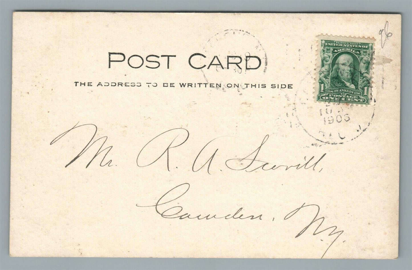 MALONE NY MASONIC TEMPLE ANTIQUE REAL PHOTO POSTCARD RPPC