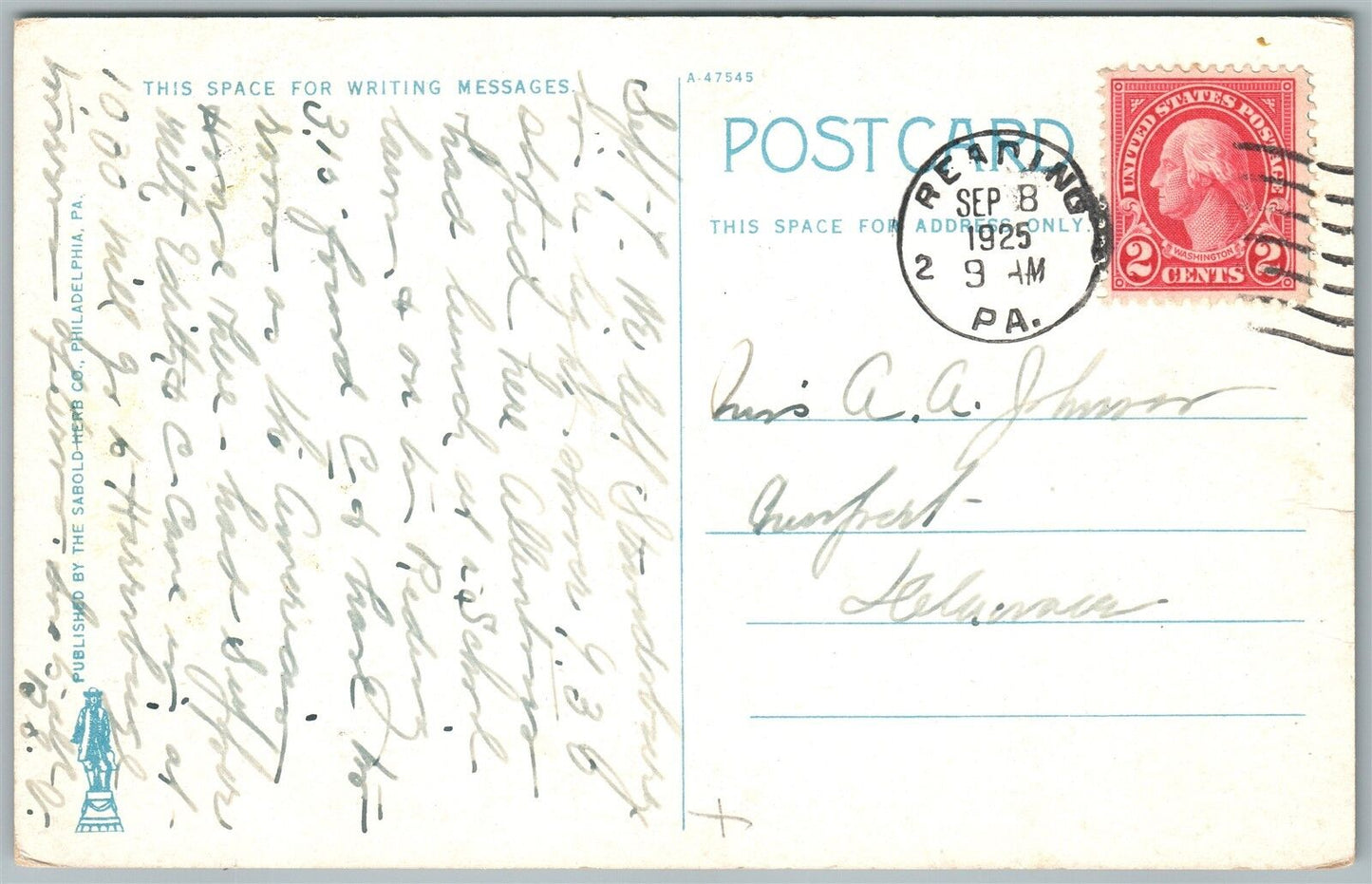 BETHLEHEM PA NEW STREET BRIDGE 1925 ANTIQUE POSTCARD