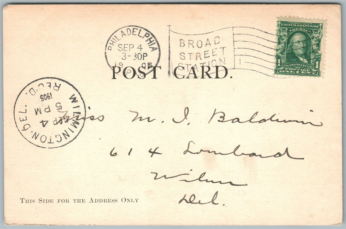 TRENTON NJ HIGH SCHOOL 1905 UNDIVIDED ANTIQUE POSTCARD