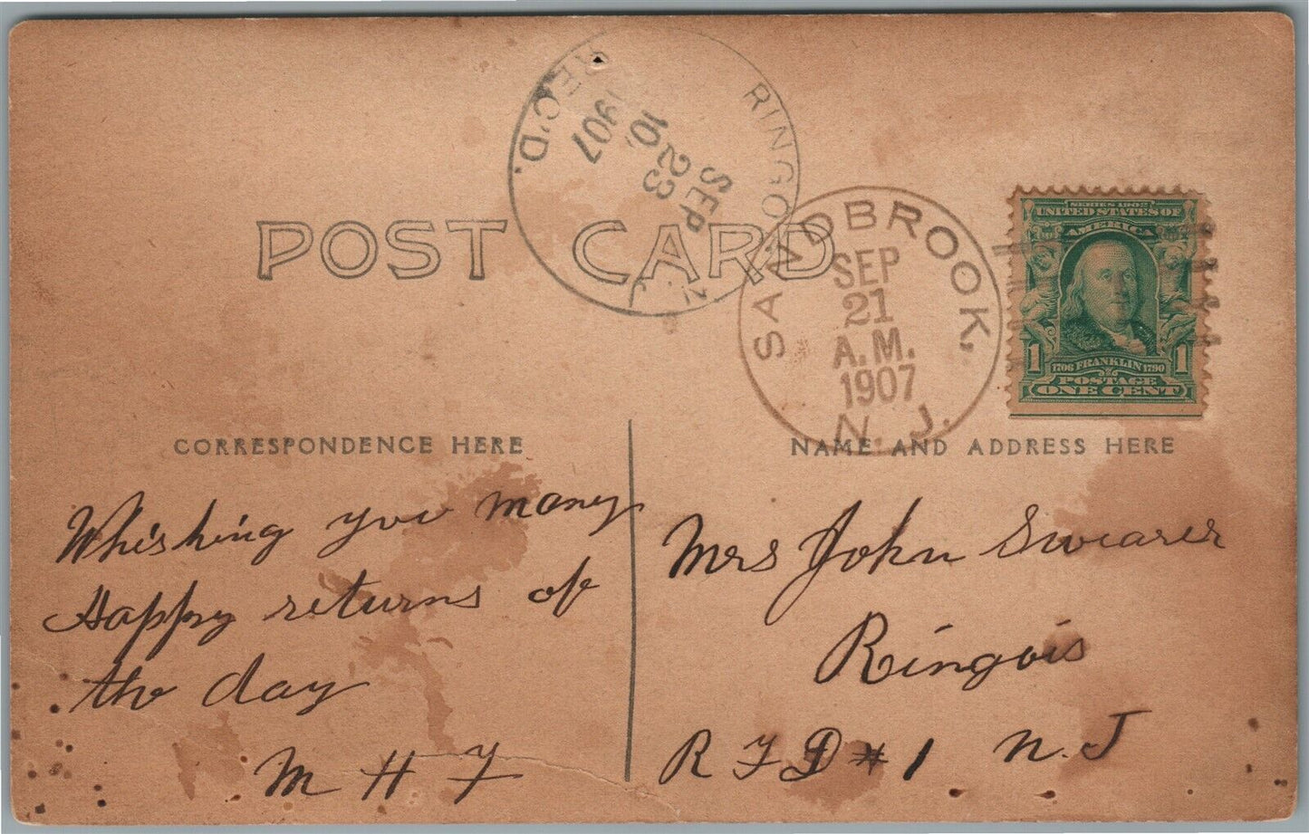 SANDBROOK NJ POST OFFICE & STORE ANTIQUE REAL PHOTO POSTCARD RPPC