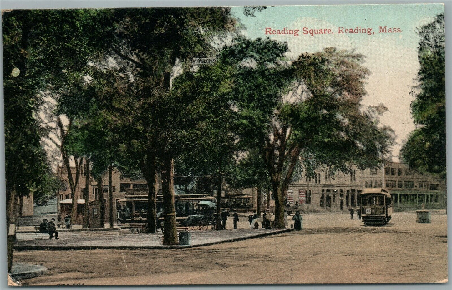 READING SQUARE MA ANTIQUE POSTCARD