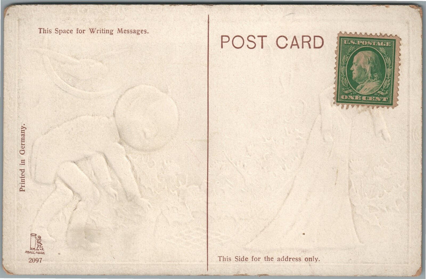 HALLOWEEN GREETINGS EMBOSSED ANTIQUE POSTCARD