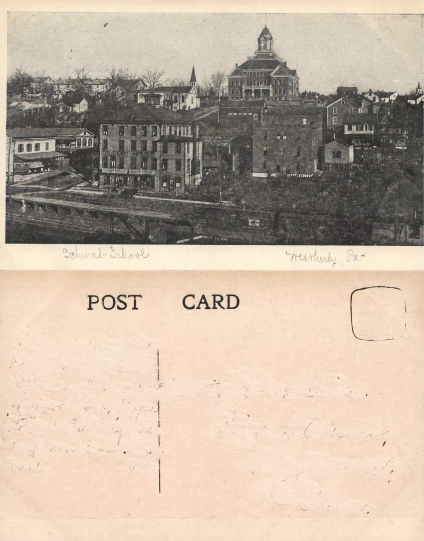 WEATHERLY PA SCHWAB SCHOOL ANTIQUE POSTCARD