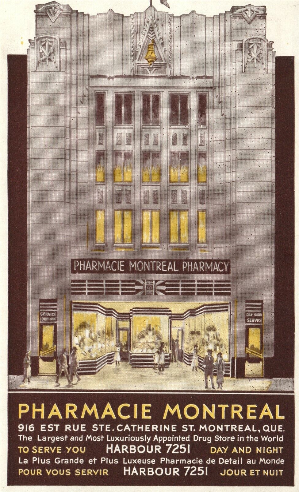 PHARMACIE MONTREAL PHARMACY CANADA UNDIVIDED ANTIQUE POSTCARD