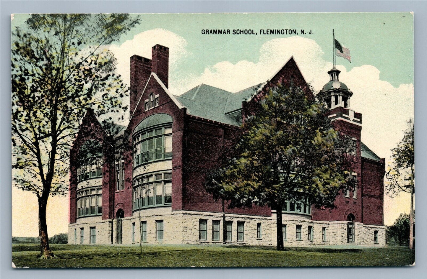 FLEMINGTON NJ GRAMMAR SCHOOL ANTIQUE POSTCARD