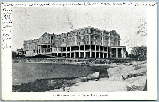 GROTON CT THE GRISWOLD 1906 ANTIQUE POSTCARD