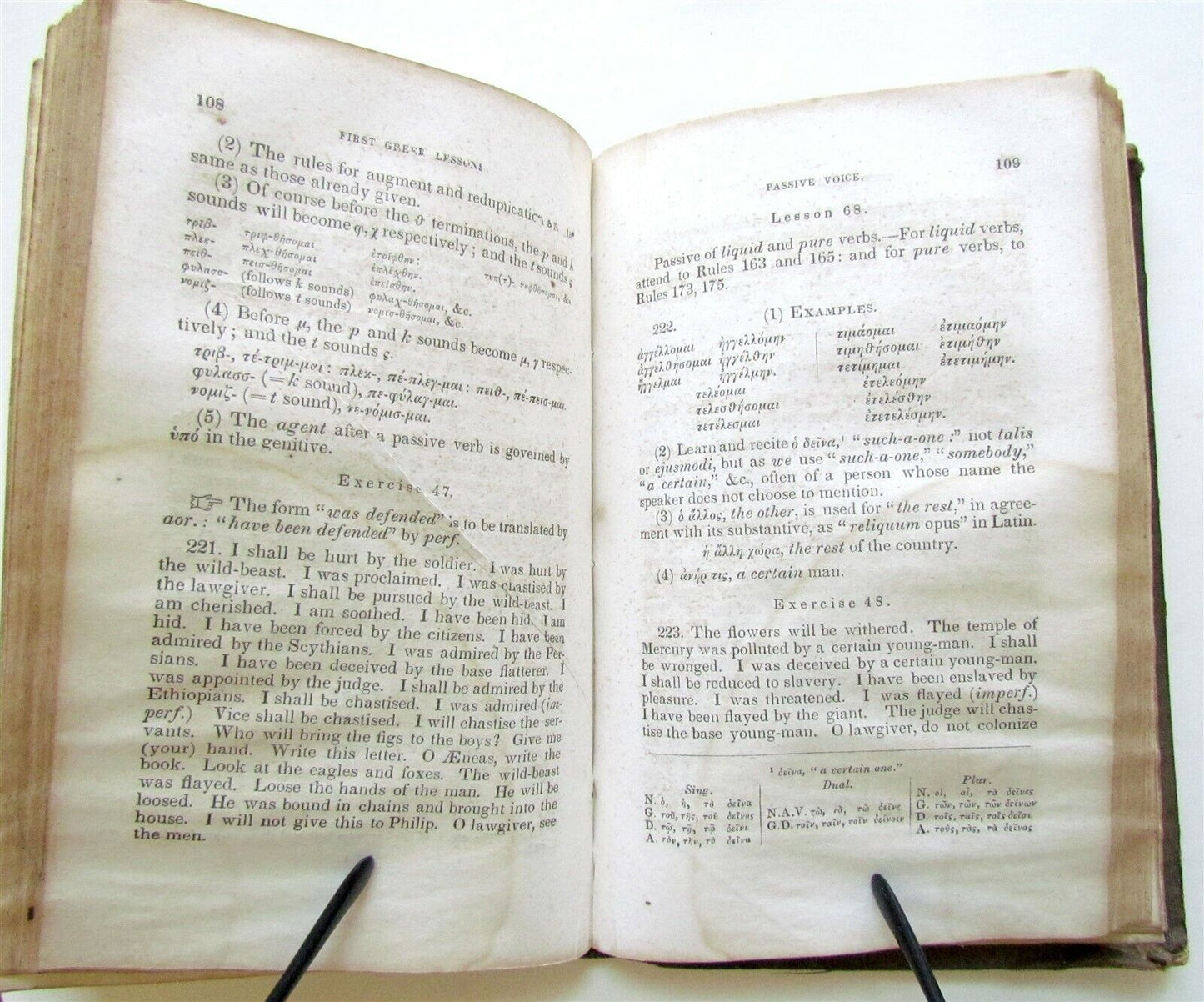 1848 FIRST GREEK LESSONS by THOMAS KERCHEVER ARNOLD Americana