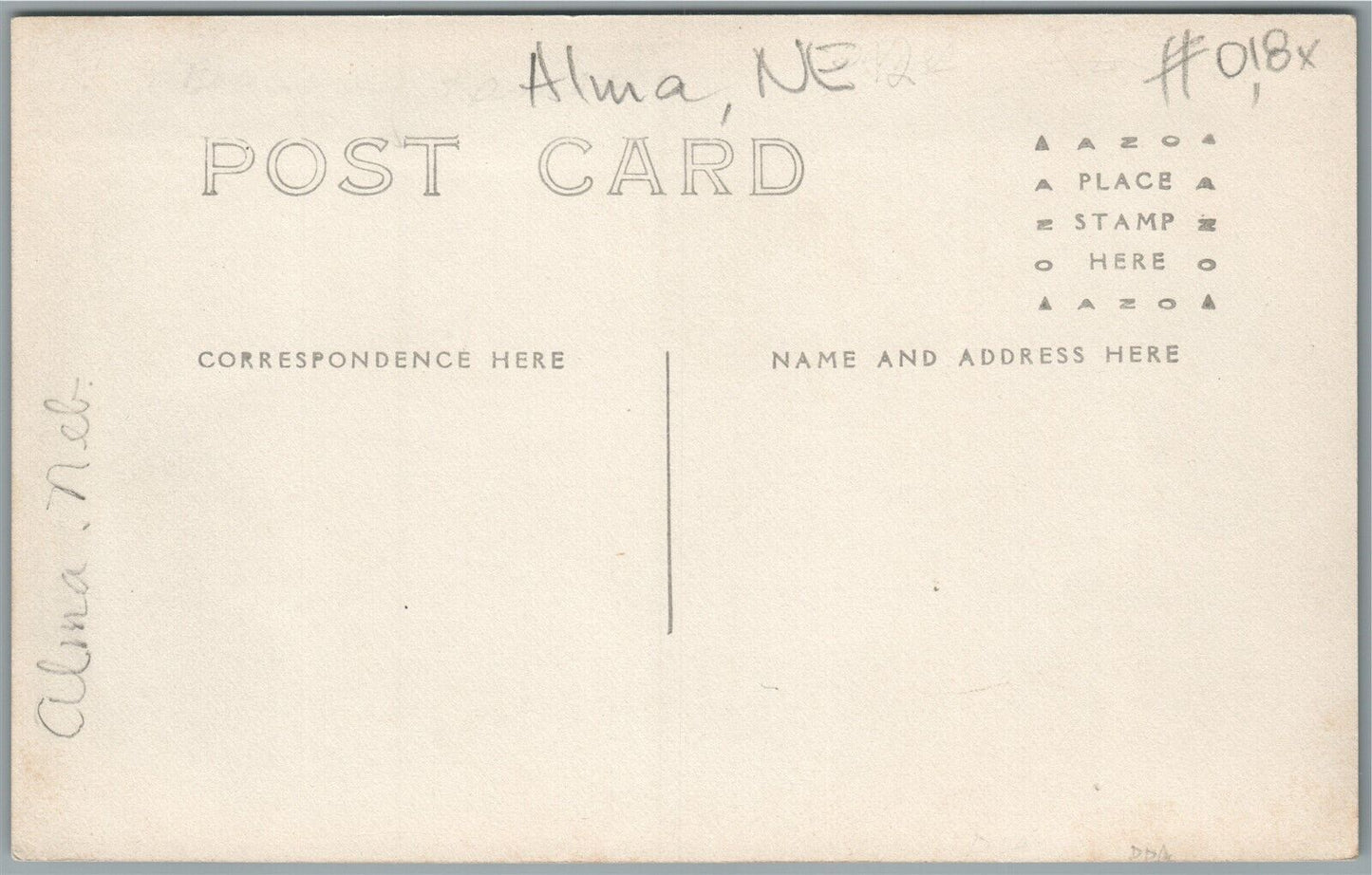 ALMA NE STREET SCENE ANTIQUE REAL PHOTO POSTCARD RPPC