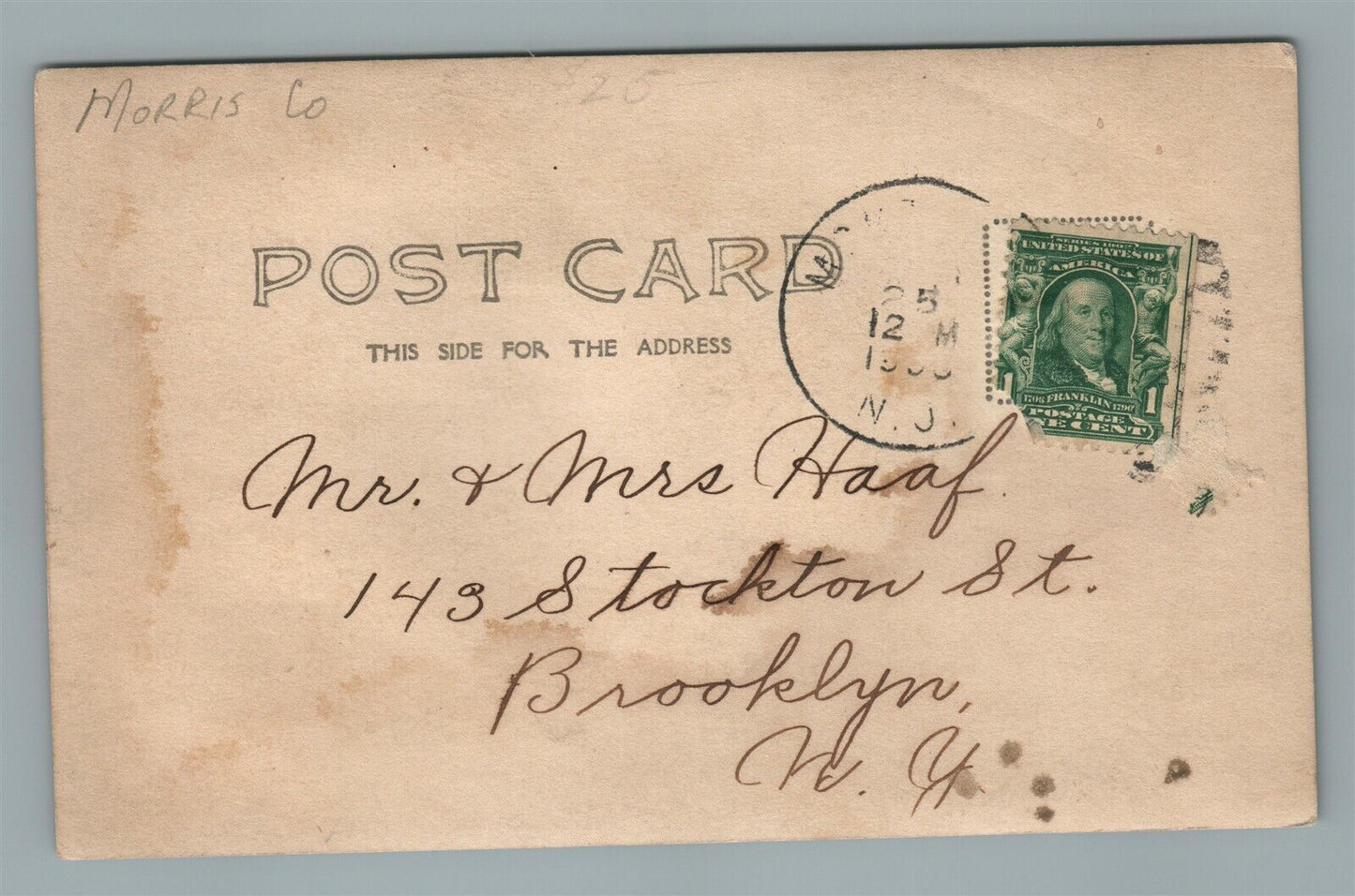 MORRIS CO. NJ WATER FALLS ANTIQUE REAL PHOTO POSTCARD RPPC