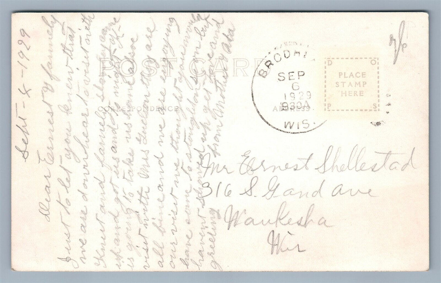 BRODHEAD WI PUBLIC SCHOOL 1929 ANTIQUE REAL PHOTO POSTCARD RPPC