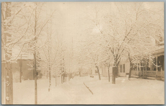 CONCORD VT SNOWFALL SCENE ANTIQUE REAL PHOTO POSTCARD RPPC
