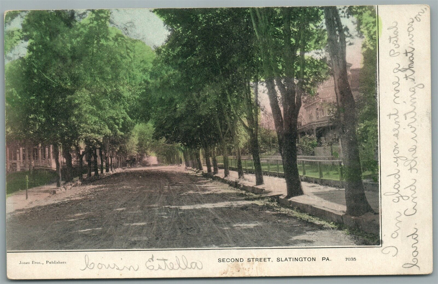 SLATINGTON PA SECOND STREET ANTIQUE POSTCARD