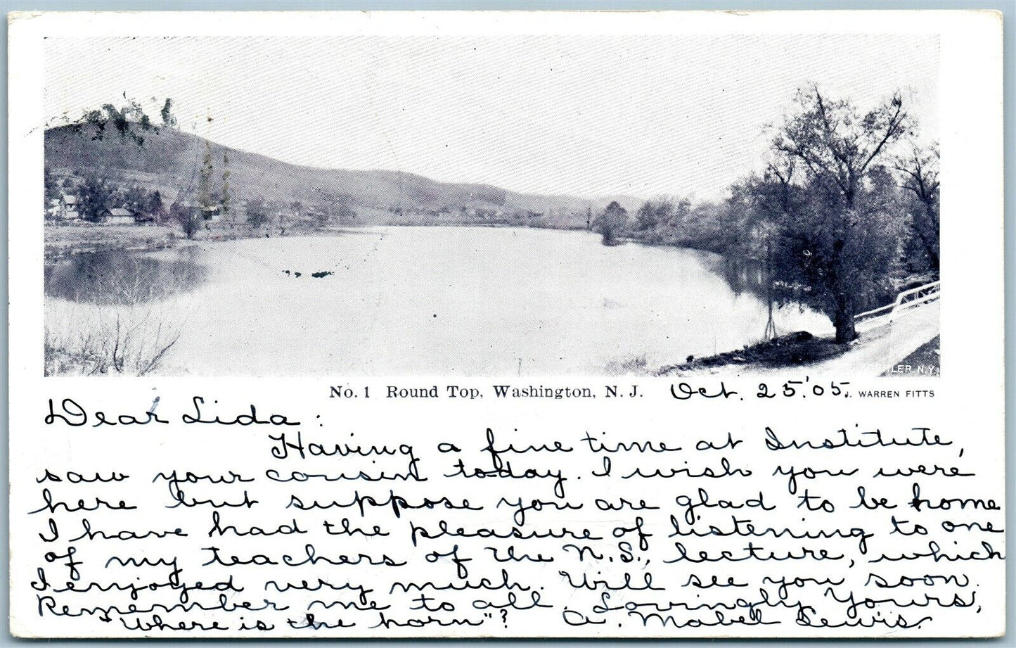 WASHINGTON NJ ROUND TOP ANTIQUE POSTCARD